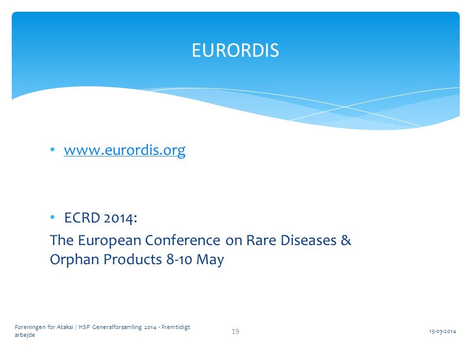 EURORDIS   ECRD 2014: