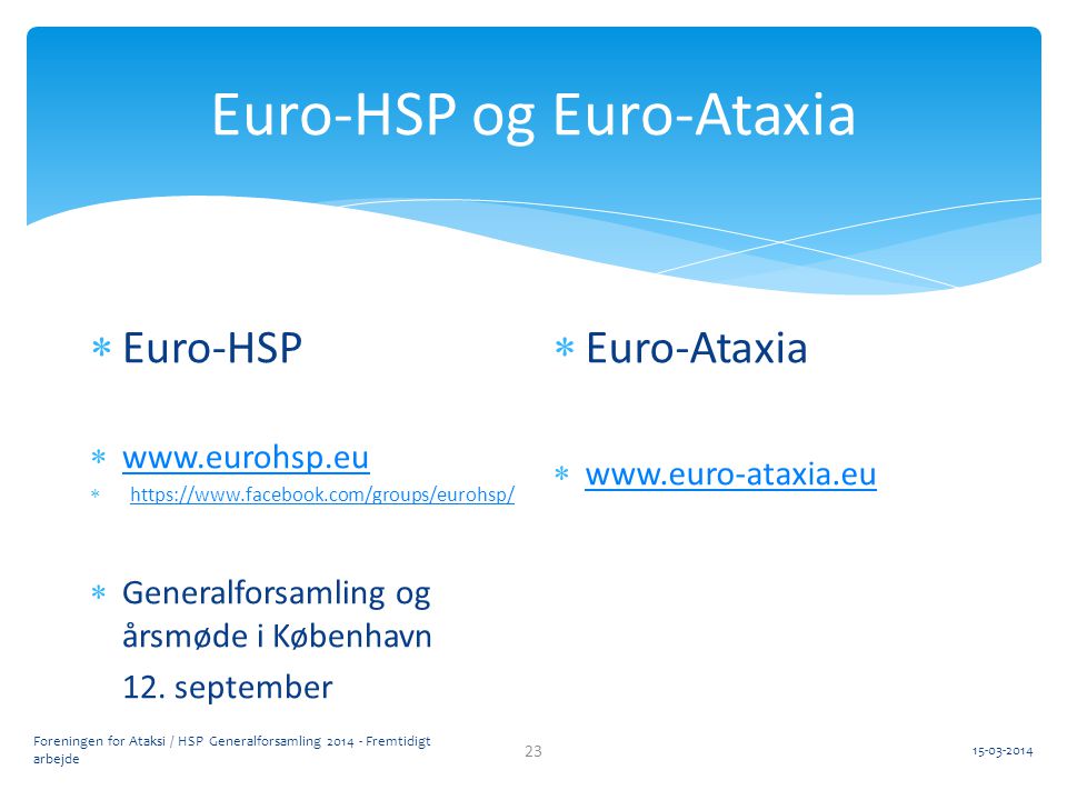 Euro-HSP og Euro-Ataxia