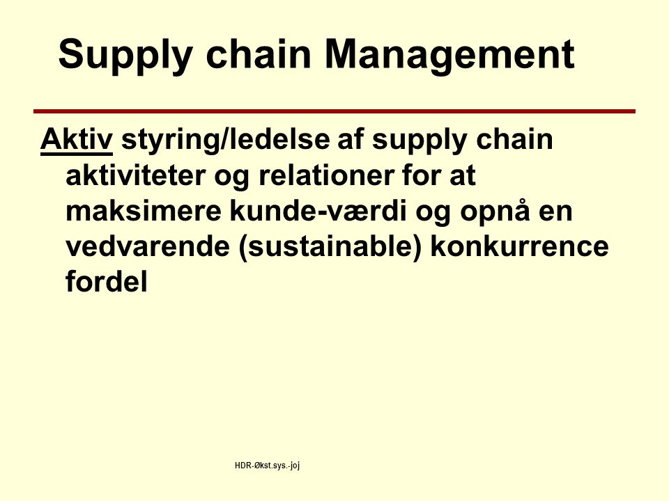 Supply chain Management