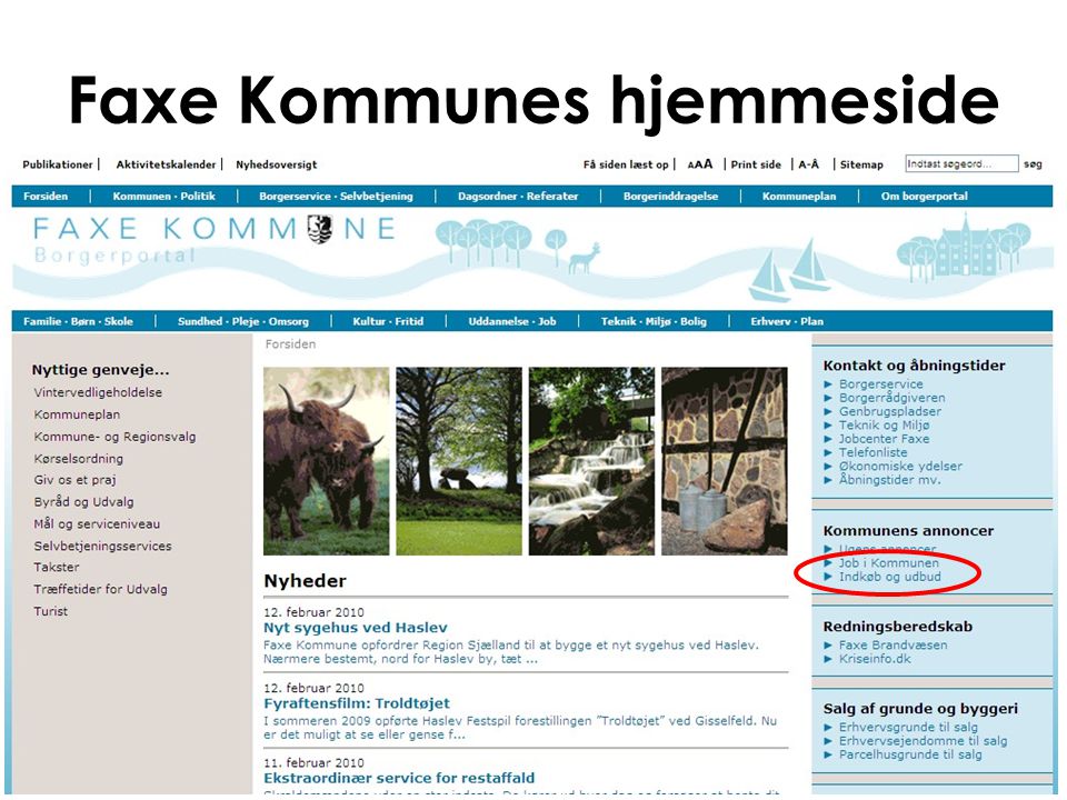Faxe Kommunes hjemmeside