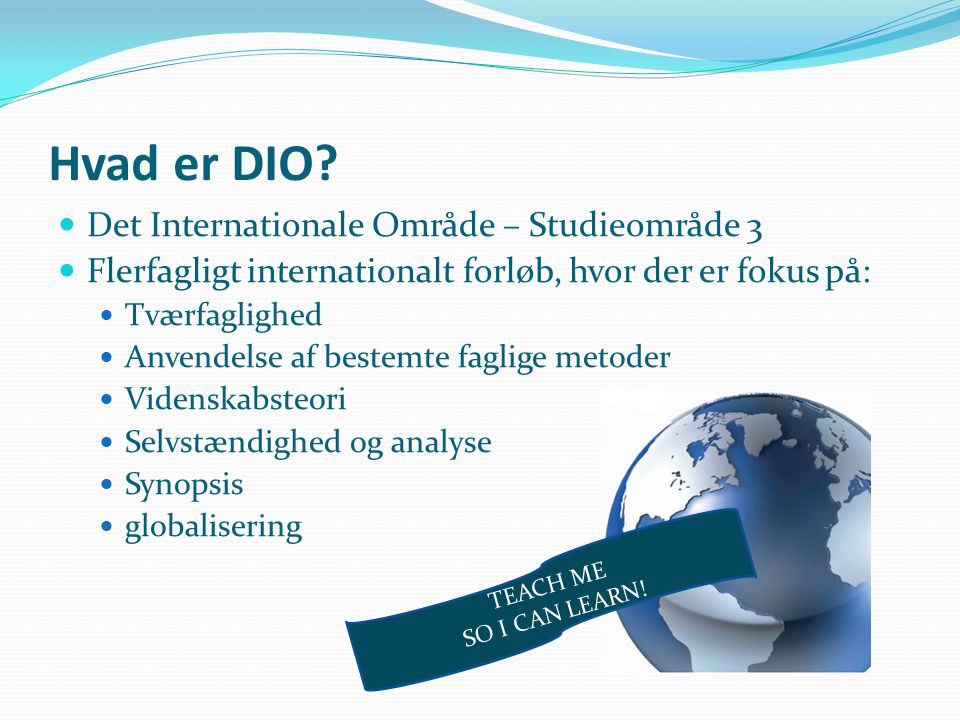 Hvad er DIO Det Internationale Område – Studieområde 3