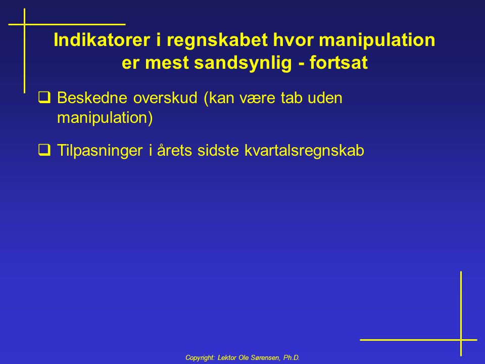 Copyright: Lektor Ole Sørensen, Ph.D.