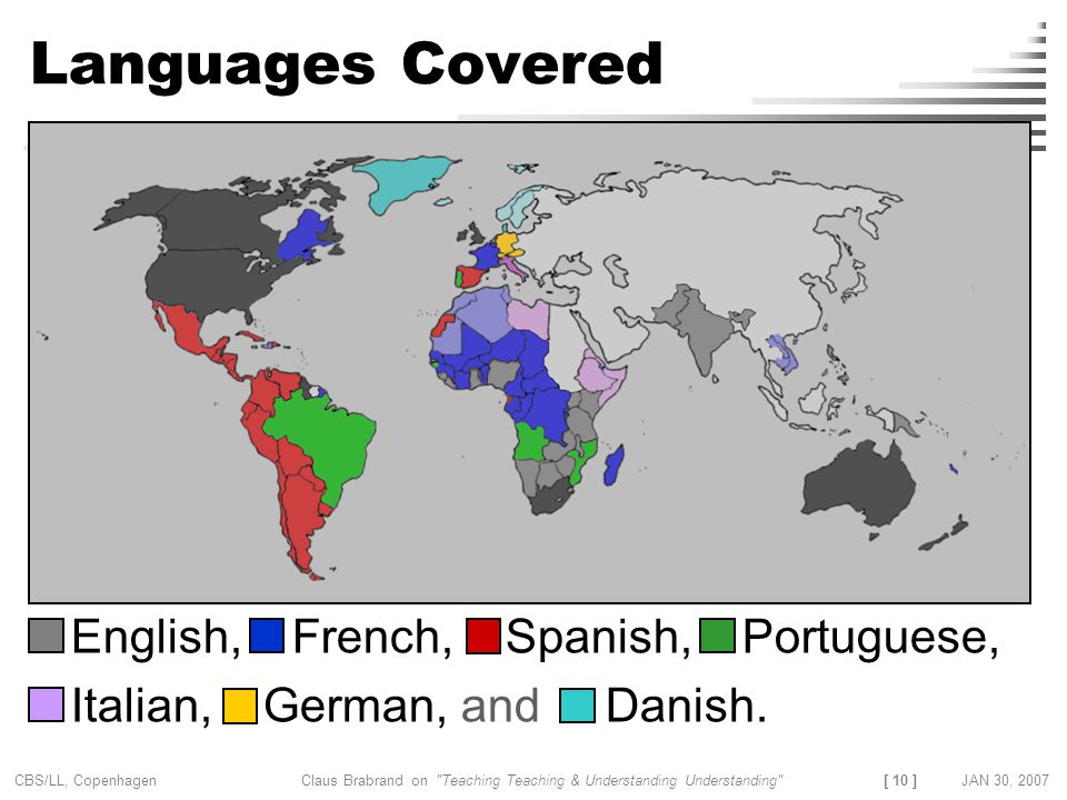 Languages Covered English, French, Spanish, Portuguese,