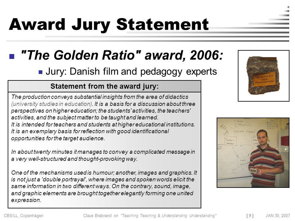 Statement from the award jury: