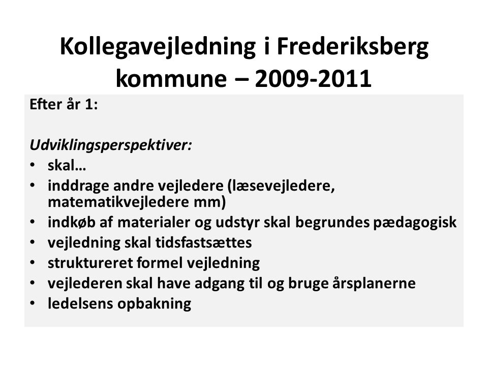 Kollegavejledning i Frederiksberg kommune –
