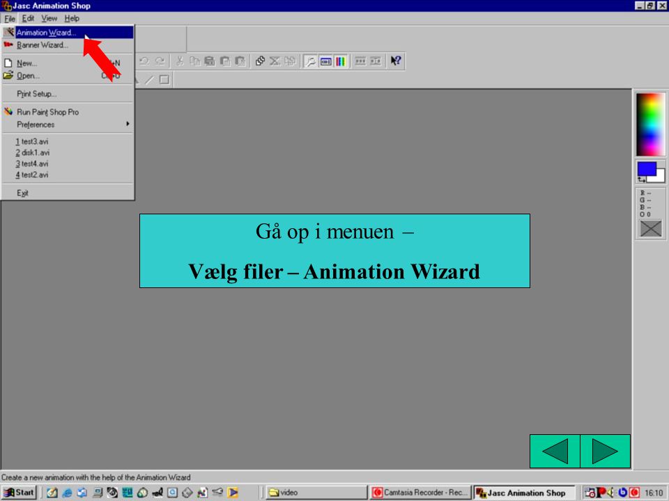 Vælg filer – Animation Wizard