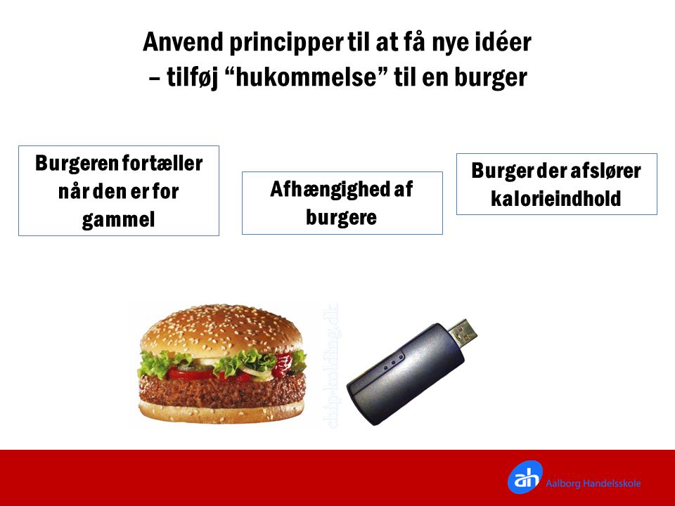 Anvend principper til at få nye idéer – tilføj hukommelse til en burger