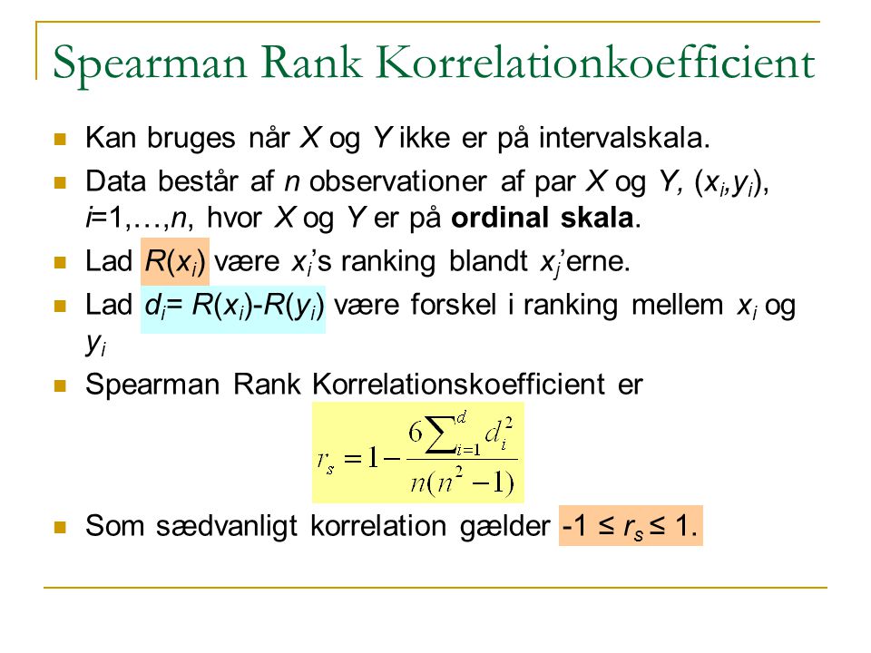 Spearman Rank Korrelationkoefficient