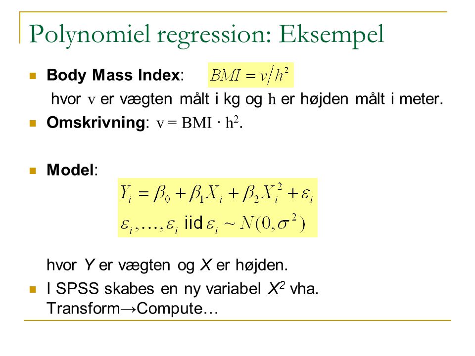 Polynomiel regression: Eksempel