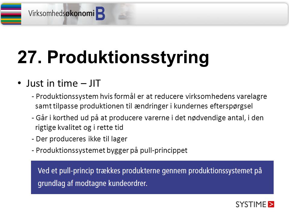 27. Produktionsstyring Just in time – JIT