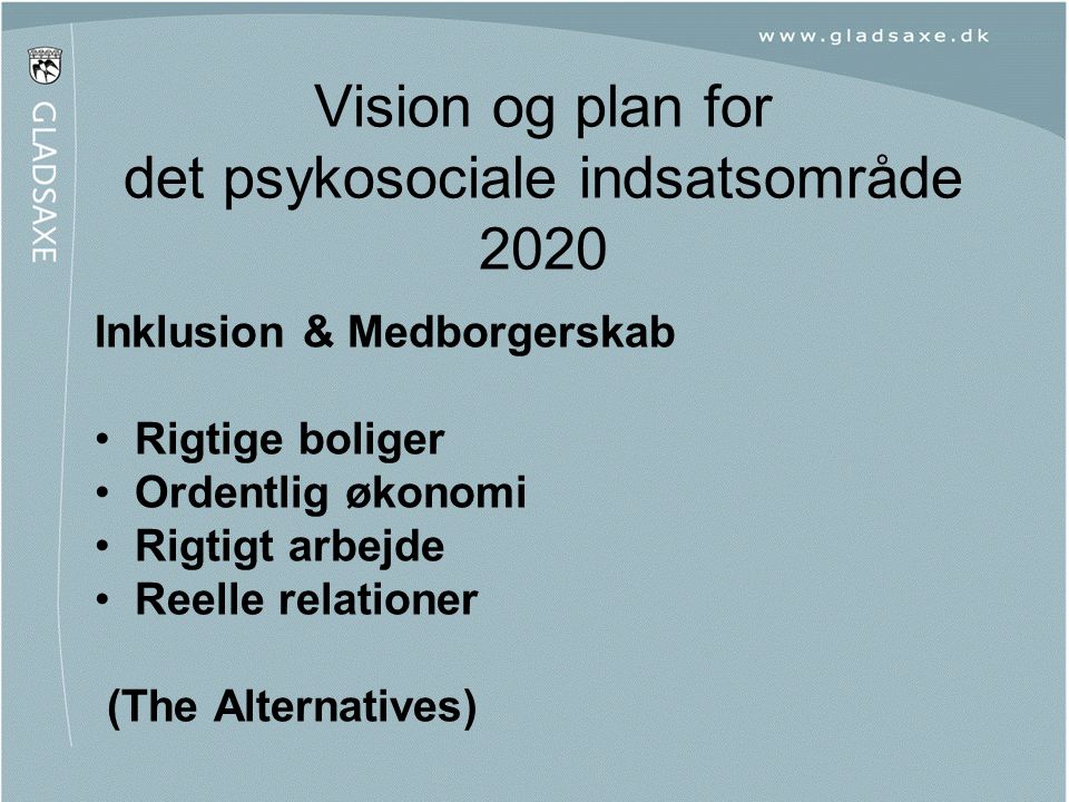 Vision og plan for det psykosociale indsatsområde 2020