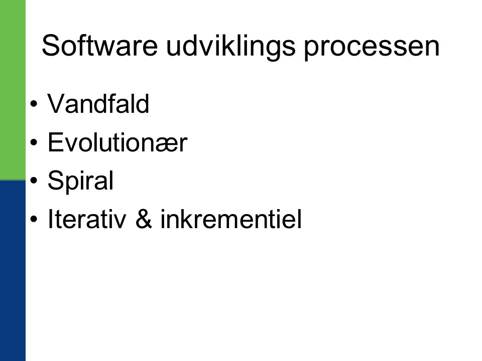 Software udviklings processen