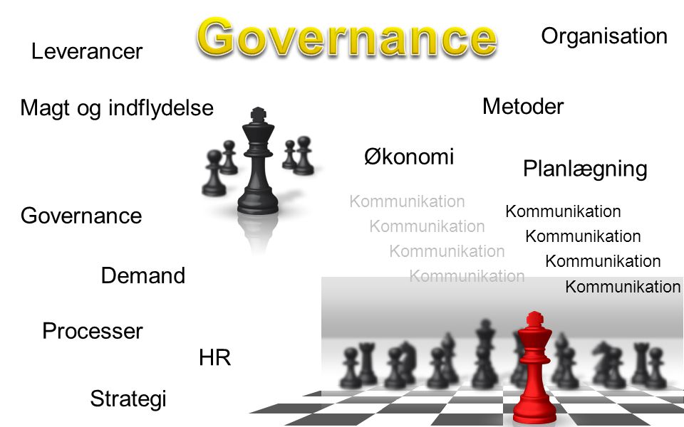 Governance Organisation Leverancer Magt og indflydelse Metoder Økonomi