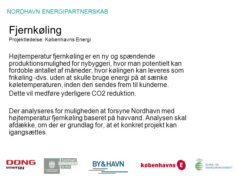 Fjernkøling Projektledelse: Københavns Energi