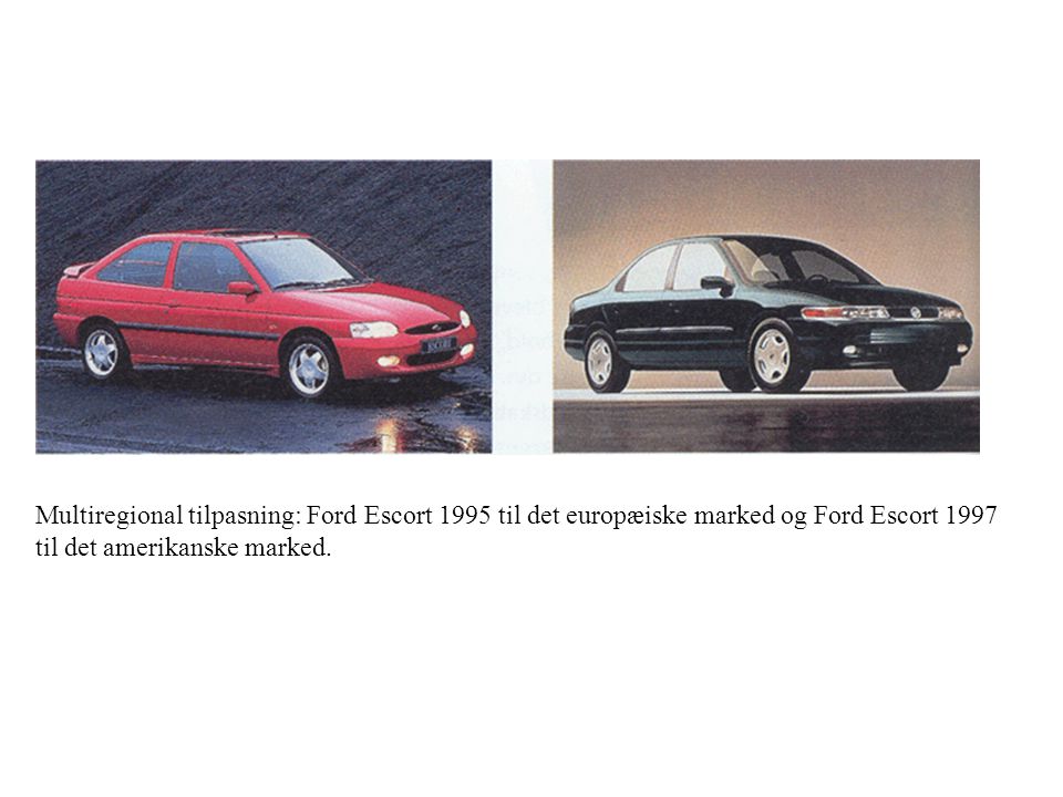 Multiregional tilpasning: Ford Escort 1995 til det europæiske marked og Ford Escort 1997