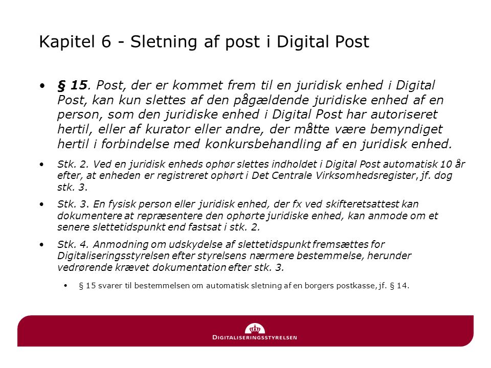 Kapitel 6 - Sletning af post i Digital Post