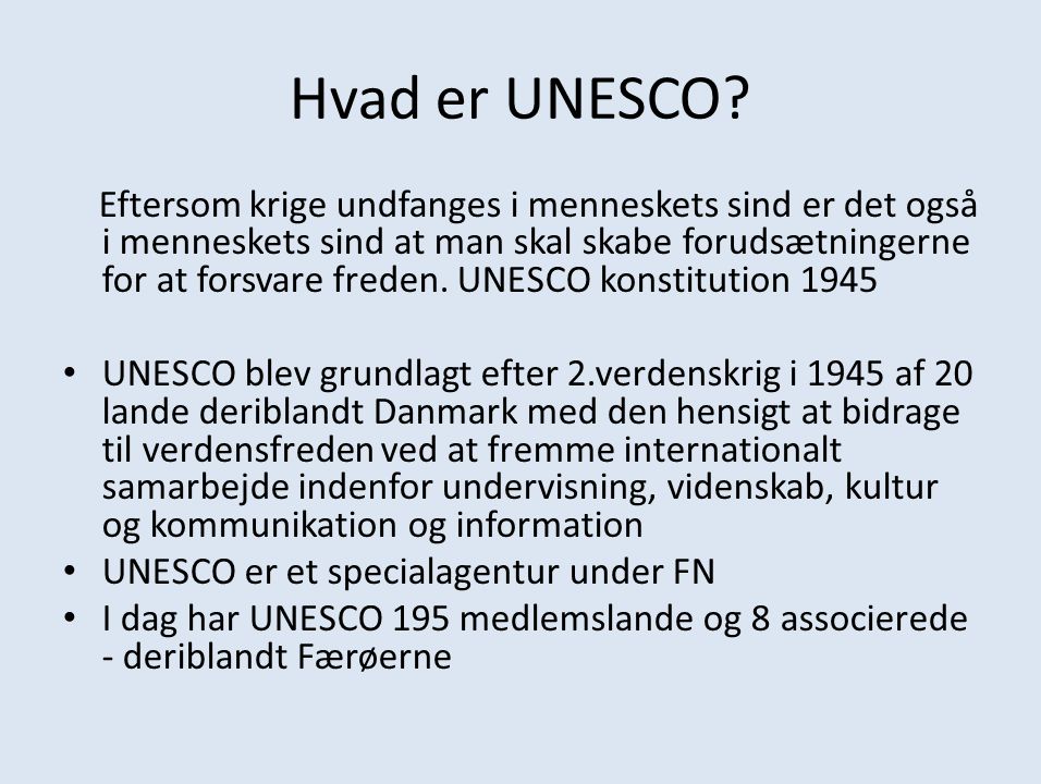 Hvad er UNESCO