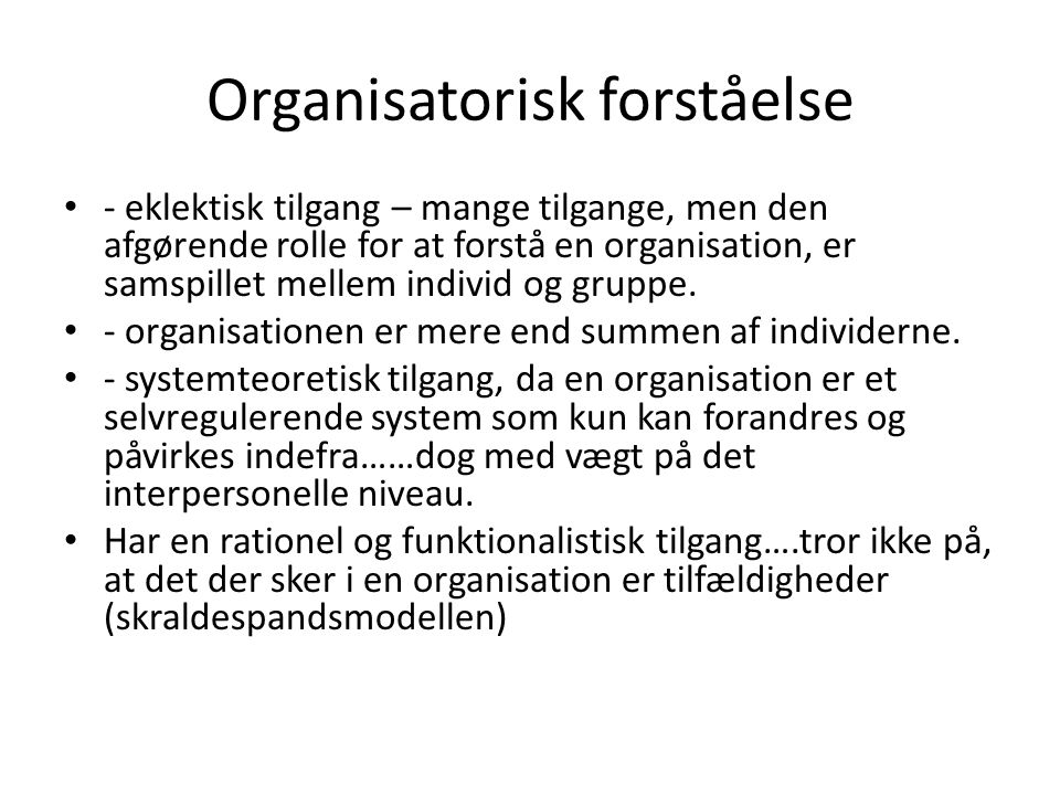 Organisatorisk forståelse