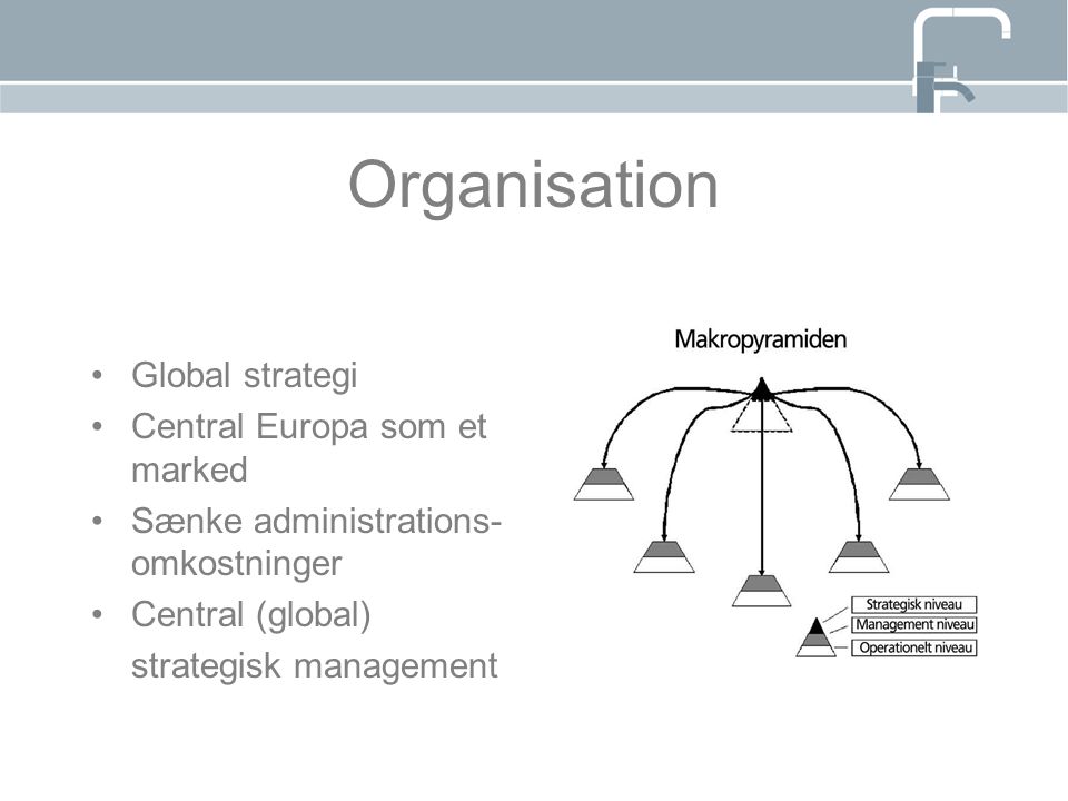 Organisation Global strategi Central Europa som et marked