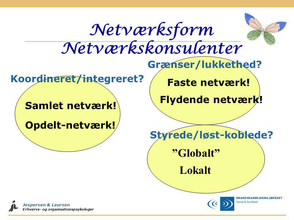 Netværksform Netværkskonsulenter Globalt Lokalt Grænser/lukkethed
