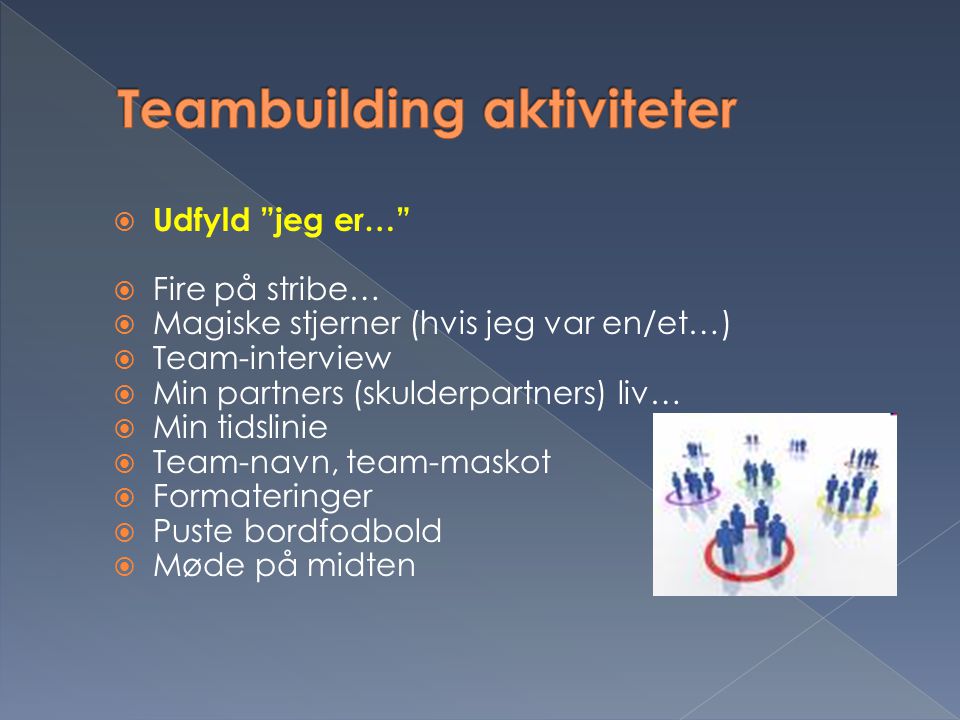 Teambuilding aktiviteter