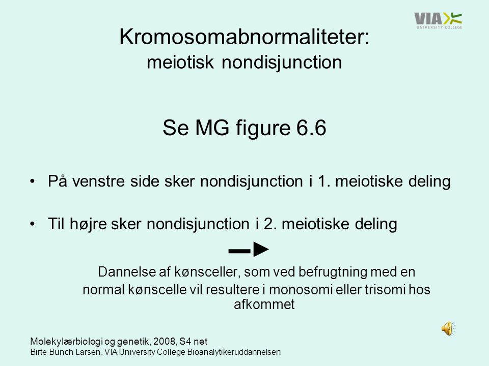 Kromosomabnormaliteter: meiotisk nondisjunction