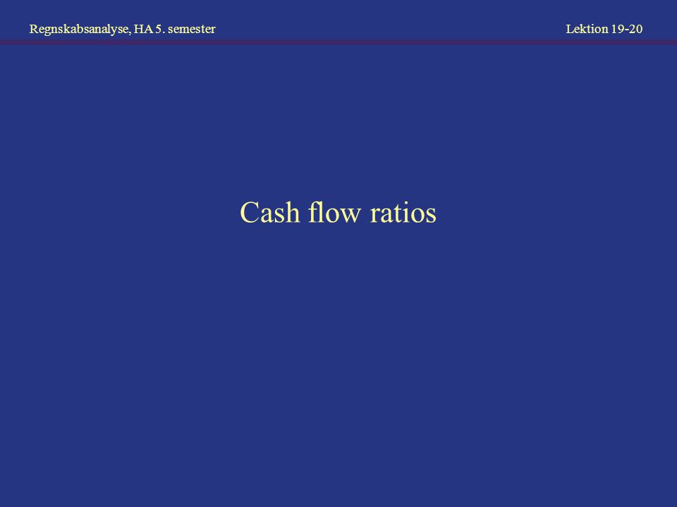 Cash flow ratios