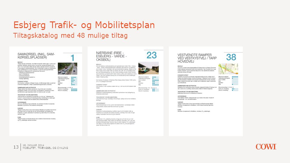 Esbjerg Trafik- og Mobilitetsplan Tiltagskatalog med 48 mulige tiltag