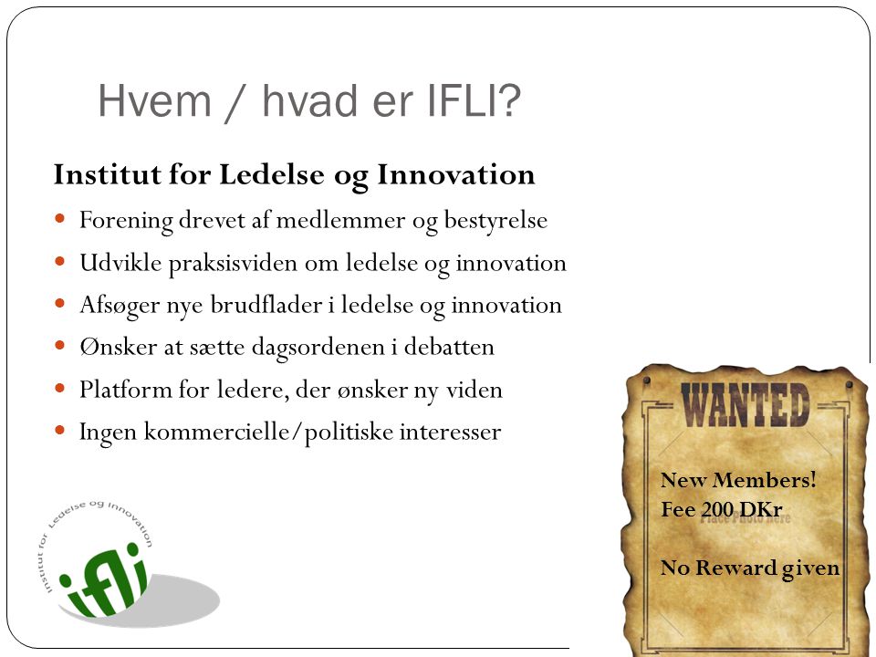 Hvem / hvad er IFLI Institut for Ledelse og Innovation