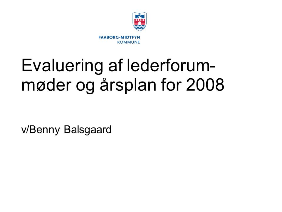 Evaluering af lederforum-møder og årsplan for 2008