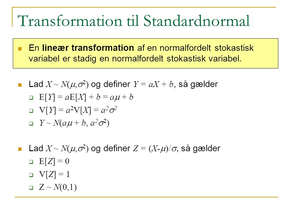 Transformation til Standardnormal