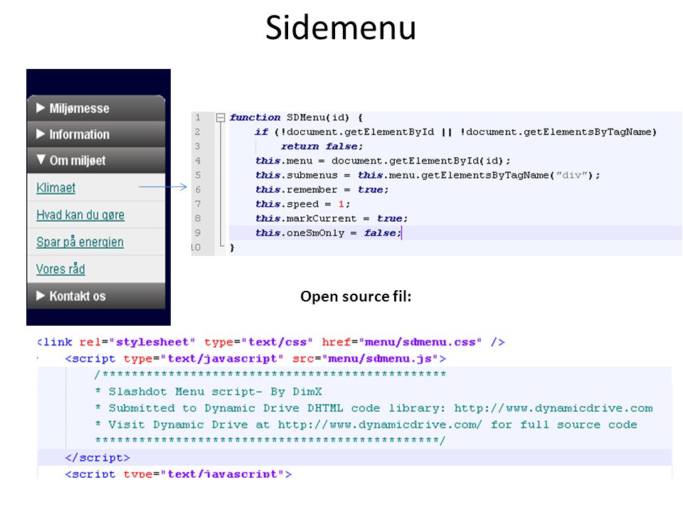 Sidemenu Open source fil:
