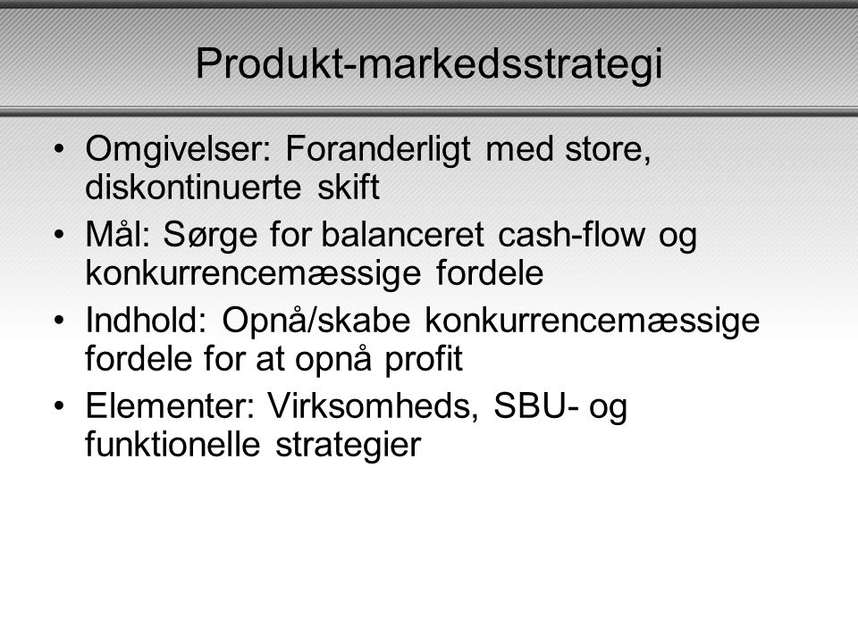 Produkt-markedsstrategi