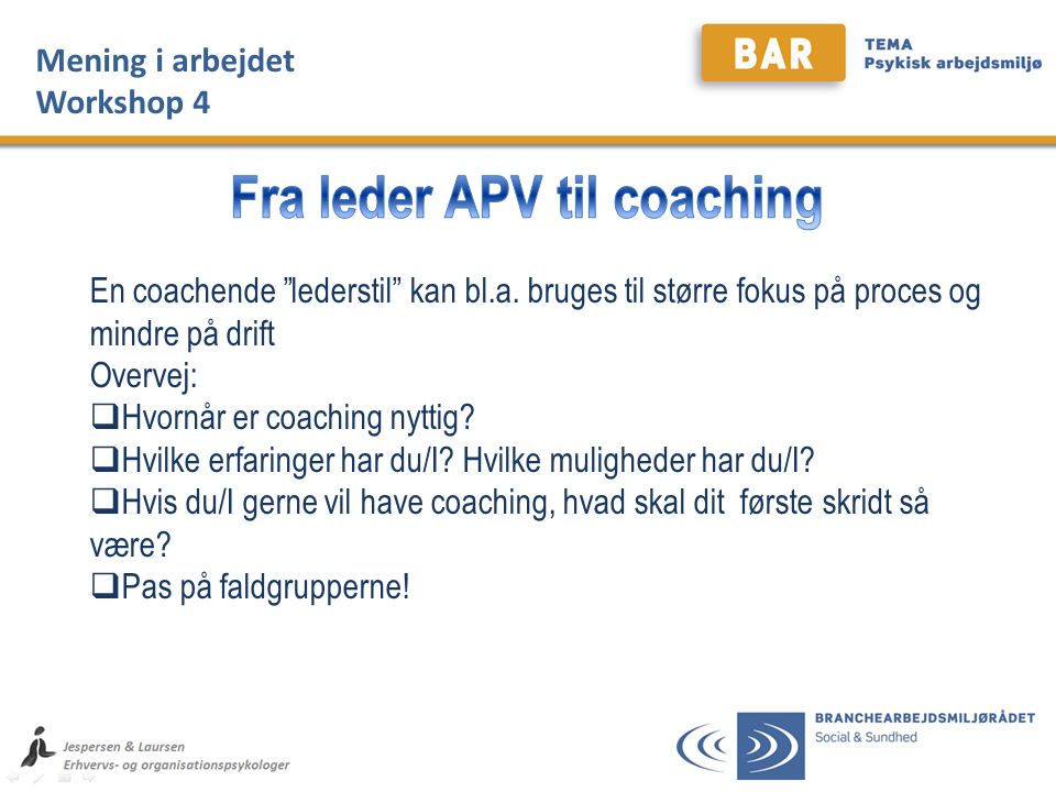 Fra leder APV til coaching