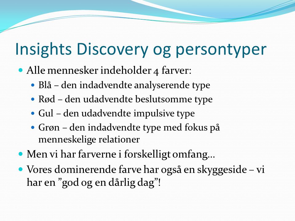 Insights Discovery og persontyper