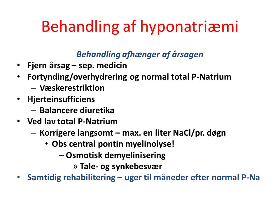 Behandling af hyponatriæmi