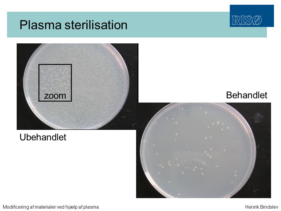 Plasma sterilisation zoom Behandlet Ubehandlet