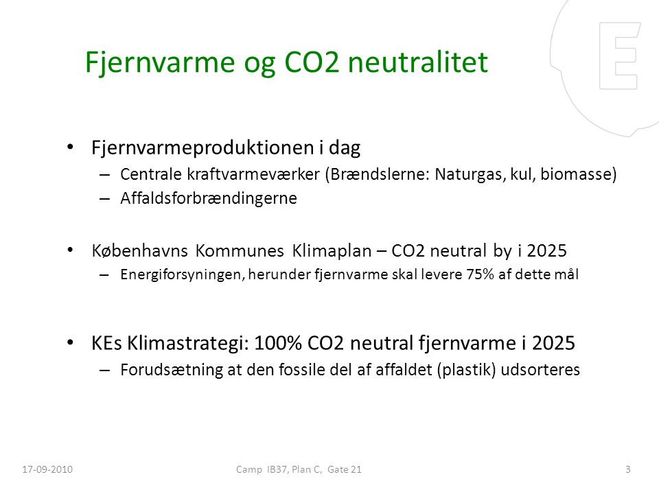 Fjernvarme og CO2 neutralitet