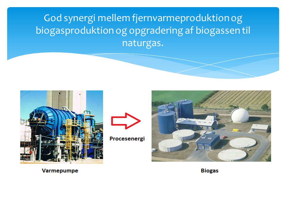 God synergi mellem fjernvarmeproduktion og biogasproduktion og opgradering af biogassen til naturgas.