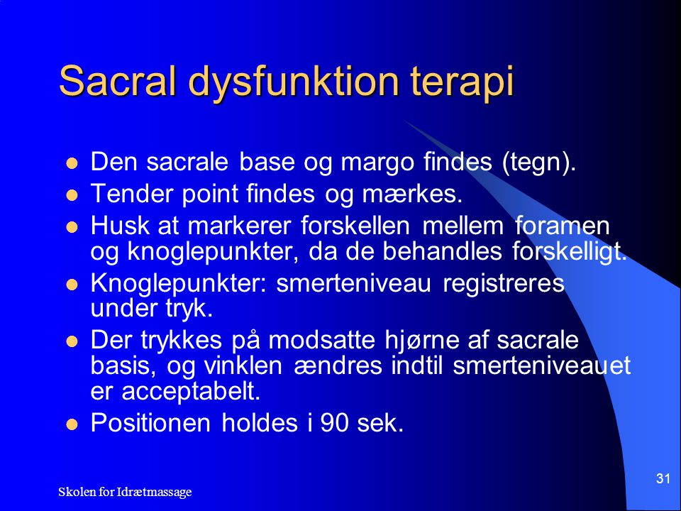 Sacral dysfunktion terapi