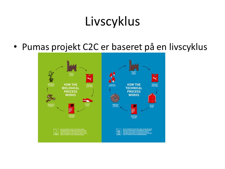 Livscyklus Pumas projekt C2C er baseret på en livscyklus