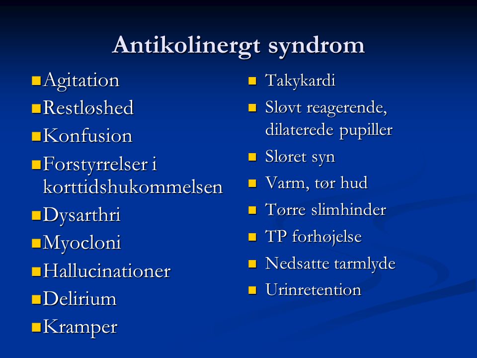 Antikolinergt syndrom
