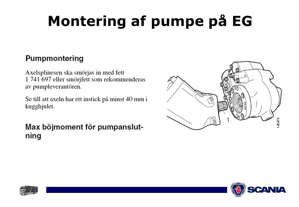 Montering af pumpe på EG