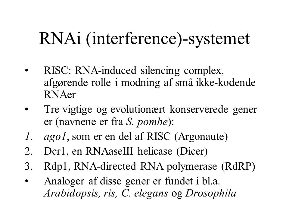 RNAi (interference)-systemet
