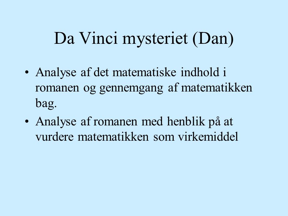 Da Vinci mysteriet (Dan)