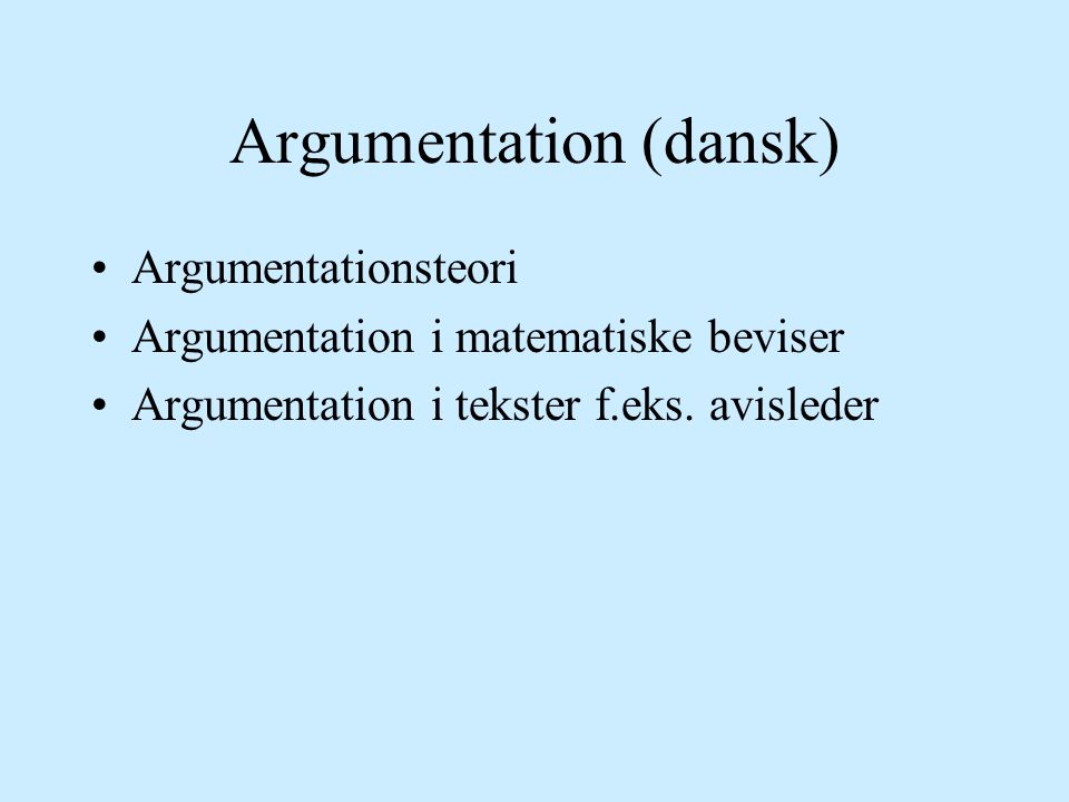 Argumentation (dansk)