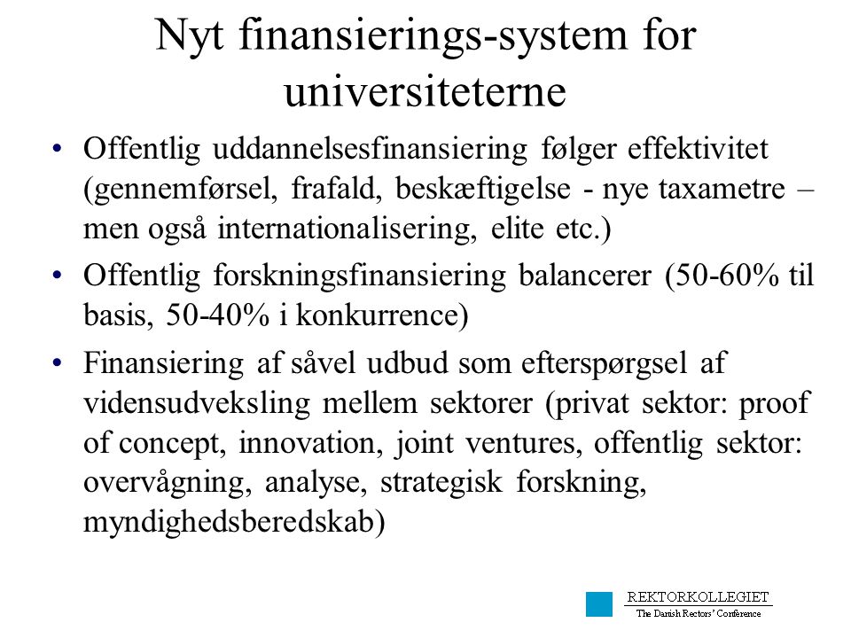 Nyt finansierings-system for universiteterne