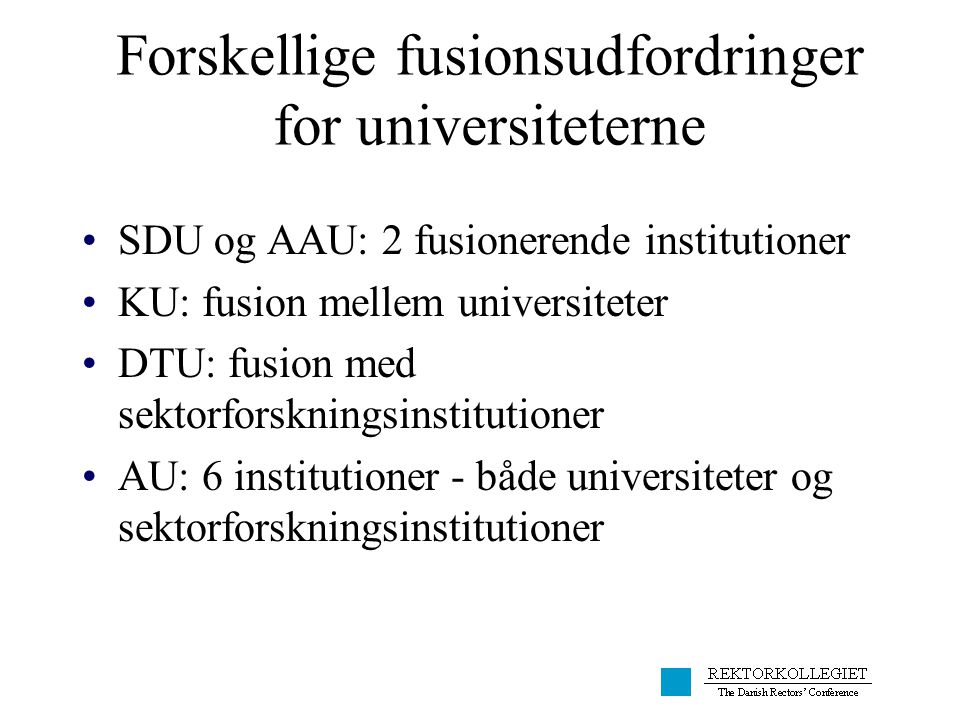 Forskellige fusionsudfordringer for universiteterne