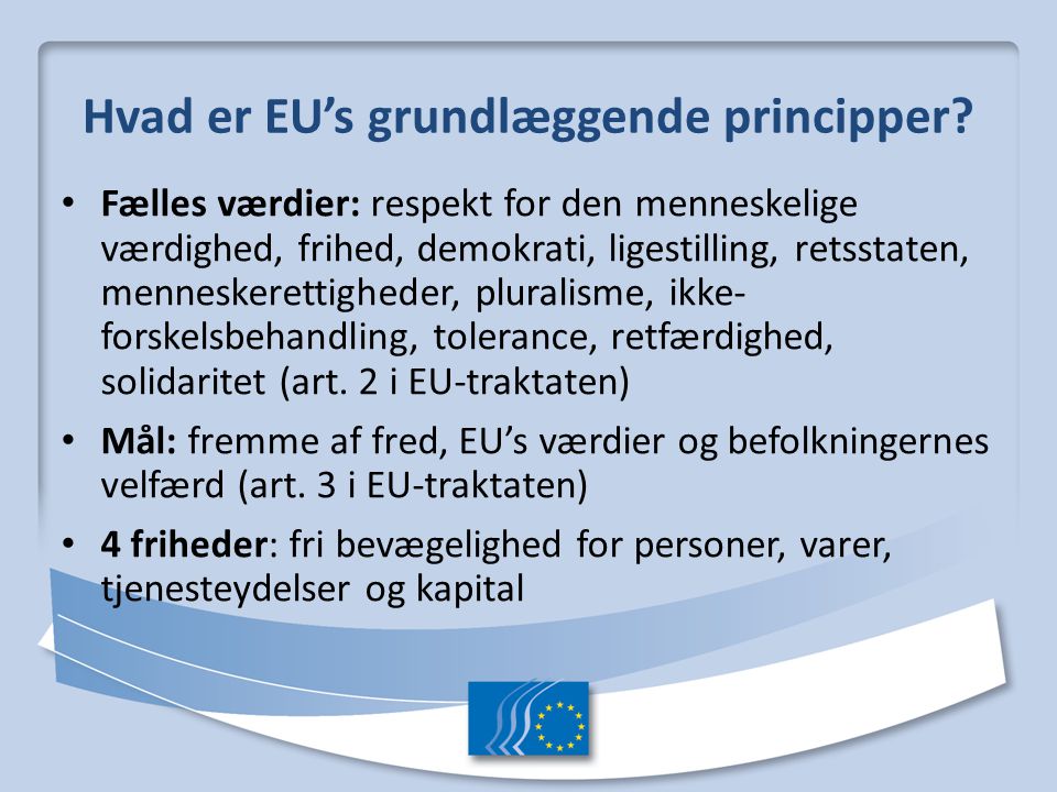 Hvad er EU’s grundlæggende principper