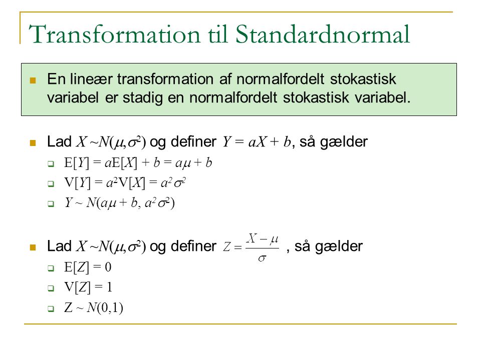 Transformation til Standardnormal